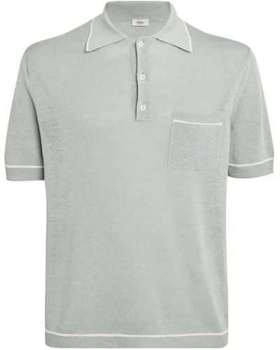 Agnona Linen-silk Polo Shirt - Gray