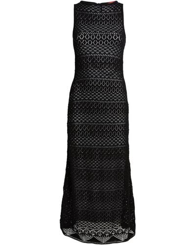 MAX&Co. Cotton Crochet Midi Dress - Black
