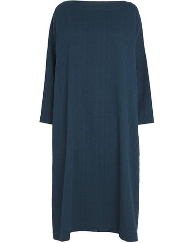 Eskandar Cotton Imperial Dress - Blue