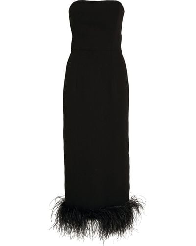 16Arlington Feather-trim Minelli Bustier Dress - Black