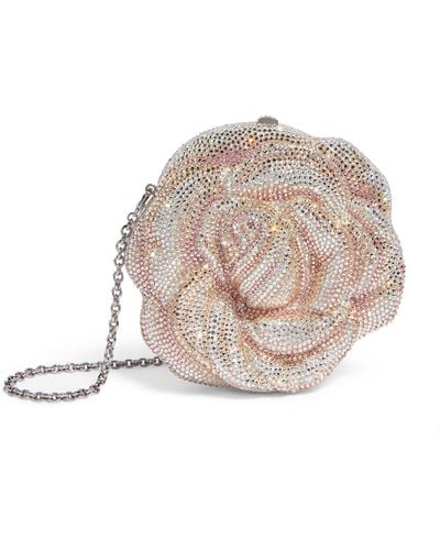 Judith Leiber Crystal-embellished Rose Clutch Bag - Natural