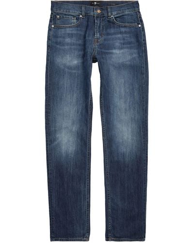 7 For All Mankind Stretch-cotton Slim Jeans - Blue