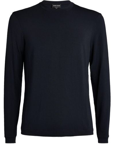 Giorgio Armani Long-sleeved T-shirt - Blue