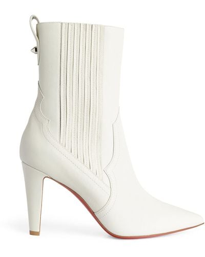 Christian Louboutin Santigag Leather Ankle Boots 85 - White