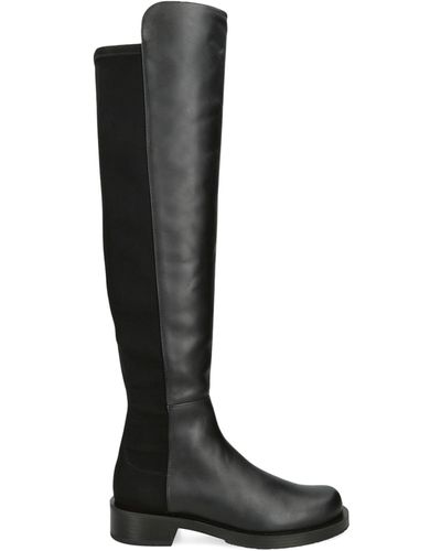 Stuart Weitzman Leather 5050 Bold Over-the-knee Boots - Black