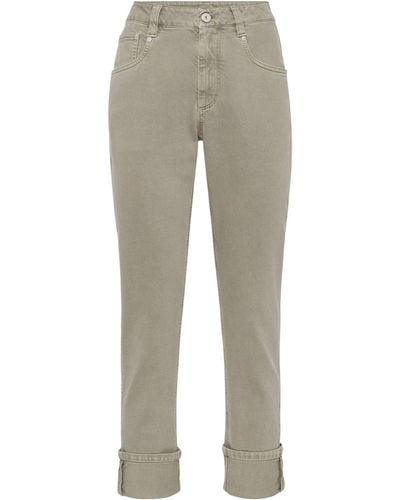 Brunello Cucinelli Garment-dyed Straight Jeans - Gray