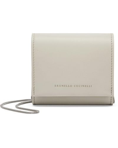 Brunello Cucinelli Leather Chain Wallet - Natural