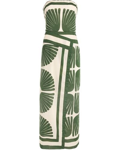 Johanna Ortiz Cotton Printed Midi Dress - Green