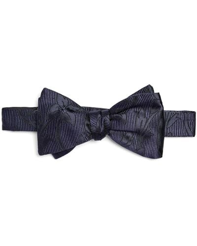 Eton Silk Bow Floral-pattern Tie - Blue