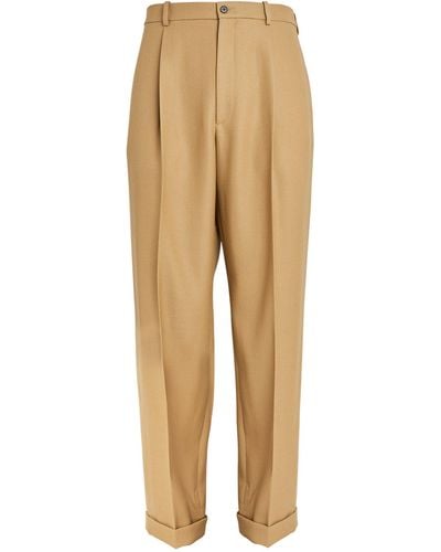 The Row Pleated Keenan Trousers - Natural