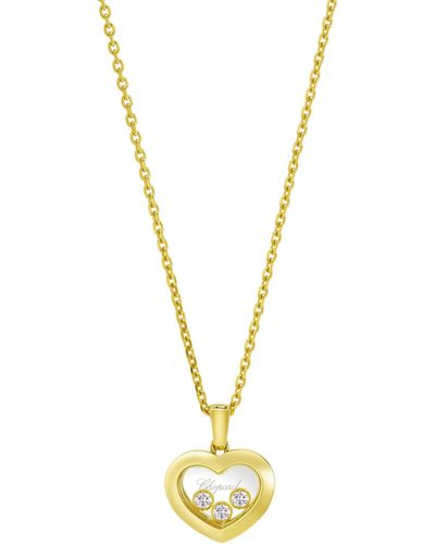 Chopard Yellow Gold And Diamond Happy Diamonds Icons Pendant Necklace - Metallic