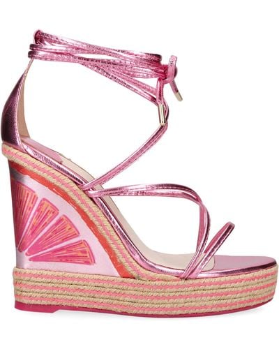 Sophia Webster Leather Mimi Wedge Sandals 140 - Pink