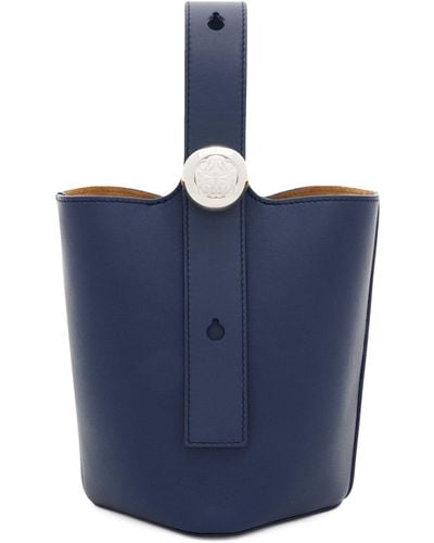Loewe Mini Leather Pebble Bucket Bag - Blue