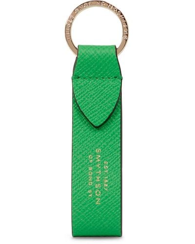 Smythson Leather Keyring Strap - Green