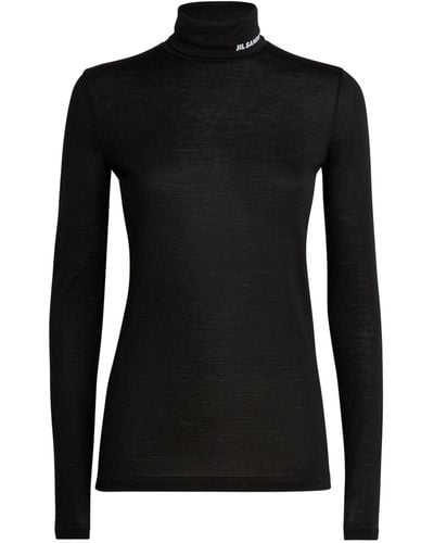 Jil Sander Long-sleeve Logo T-shirt - Black