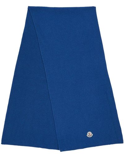 Moncler Wool-cashmere Scarf - Blue