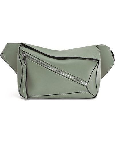 Loewe Small Leather Puzzle Belt Bag - Green
