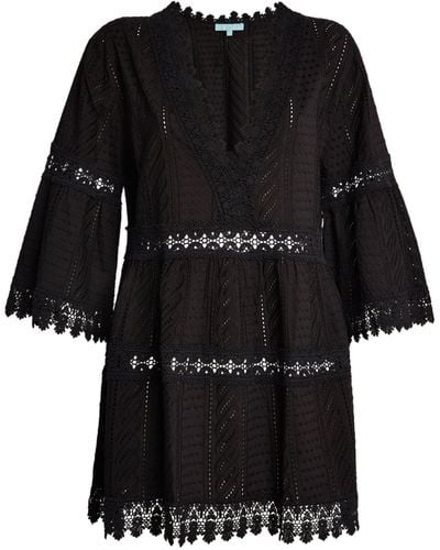 Melissa Odabash Embroidered Victoria Mini Dress - Black