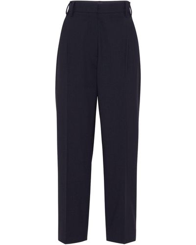 Brunello Cucinelli Tropical Wool Trousers - Blue