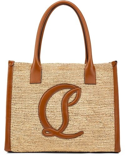Christian Louboutin By My Side Large Raffia Tote Bag - Brown