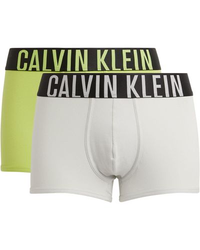 Calvin Klein Logo Waistband Boxer Briefs (pack Of 2) - Green