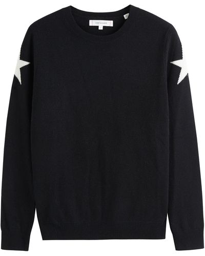 Chinti & Parker Wool-cashmere Star Sweater - Black