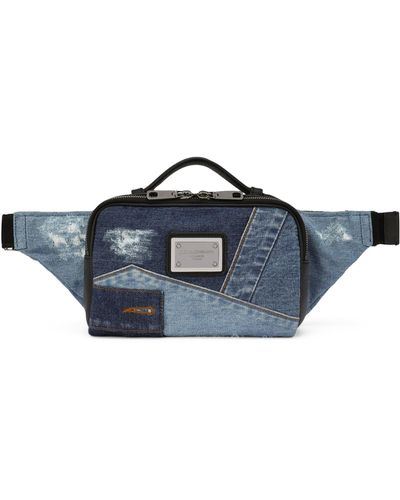 Dolce & Gabbana Men's Patchwork Denim Bag - Blue - Belt Bags