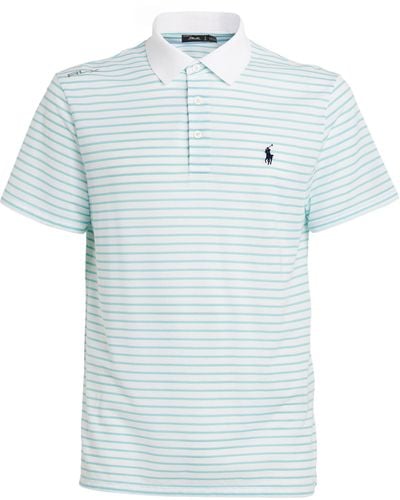 RLX Ralph Lauren Fine Striped Polo Shirt - Blue