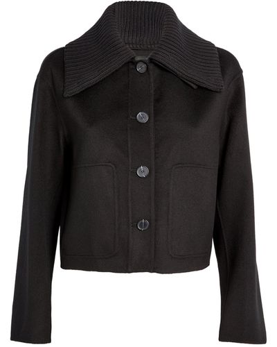 JOSEPH Oversized-collar Jacket - Black