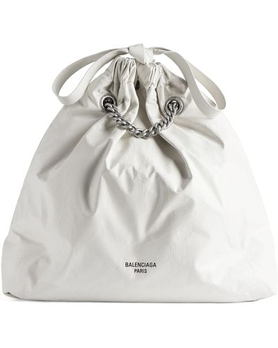 Balenciaga Medium Crush Tote Bag - White