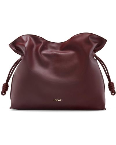 Loewe Flamenco Large Leather Clutch Bag - Brown