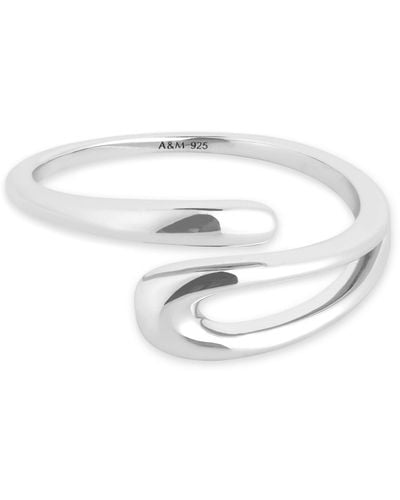 Astrid & Miyu Rhodium-plated Molten Ring - White