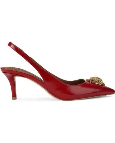 Kurt Geiger Patent Leather Belgravia Slingback Court Shoes - Red