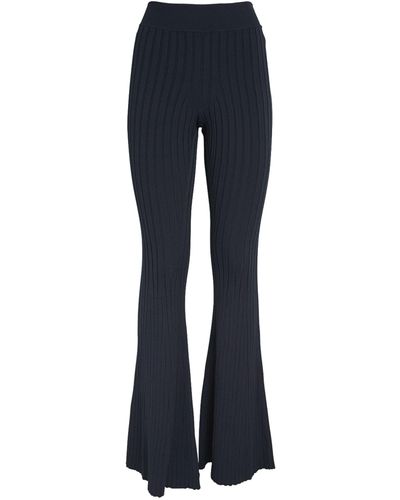 Stella McCartney Ribbed Knit Flared Trousers - Blue