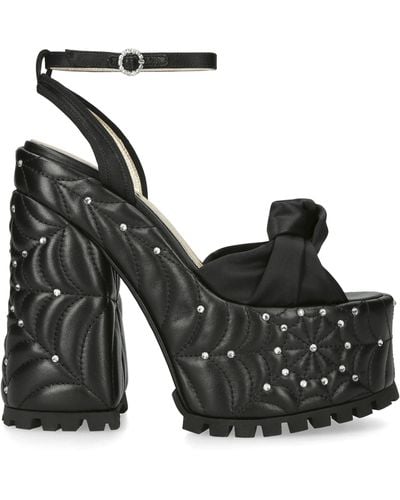 Charlotte Olympia Leather Miranda Platform Sandals 155 - Black