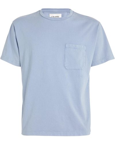 FRAME Cotton Chest-pocket T-shirt - Blue