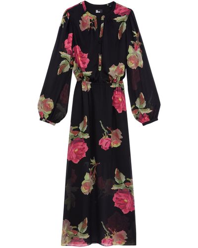 The Kooples Floral Print Maxi Dress - Red