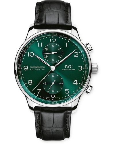 IWC Schaffhausen Stainless Steel Portugieser Chronograph Watch 41mm - Green