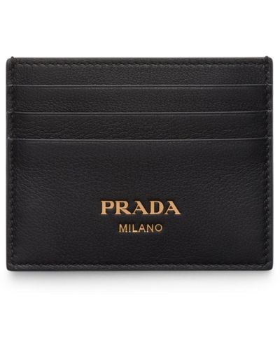 Prada Calf Leather Card Holder - Black
