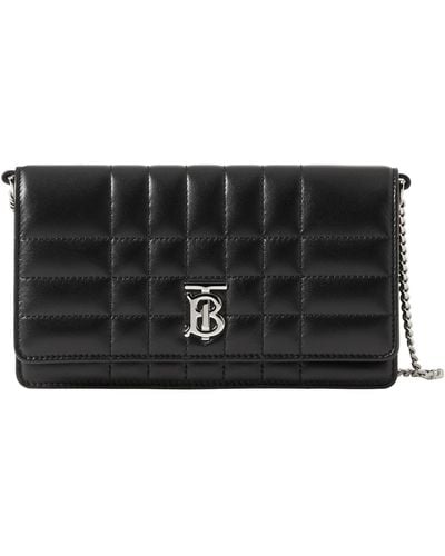 Burberry Leather Quilted Lola Clutch - Black