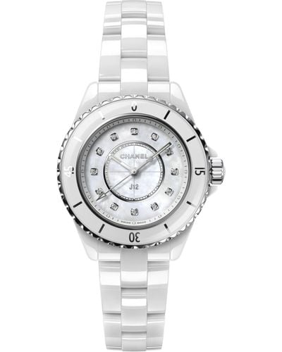 Chanel Ceramic And Diamond J12 Watch 33mm - Metallic