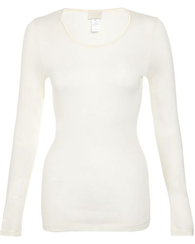 Hanro Pure Silk Long Sleeve Top - White