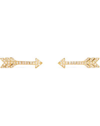 Jennifer Meyer Yellow Gold And Diamond Arrow Stud Earrings - Natural