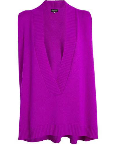 Eskandar Cashmere A-line Sweater Vest - Purple