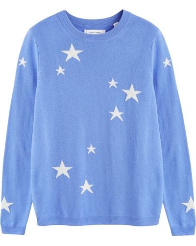 Chinti & Parker Wool-cashmere Star Sweater - Blue