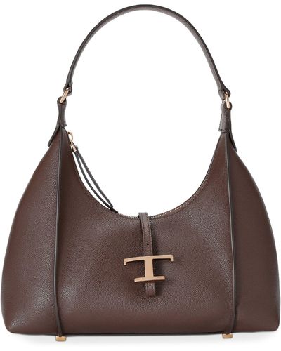 Tod's Leather T Timeless Piccola Shoulder Bag - Brown