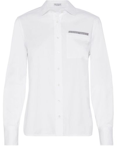 Brunello Cucinelli Monili-trim Shirt - White