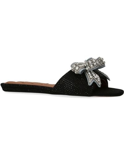 Kurt Geiger Crystal-embellished Bow Sandals - Black
