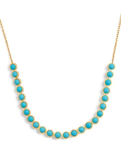 L'Atelier Nawbar Yellow Gold, Diamond And Enamel The Cobalt Necklace - Blue