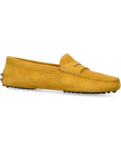 Tod's Suede Gommino Driving Shoes - Yellow